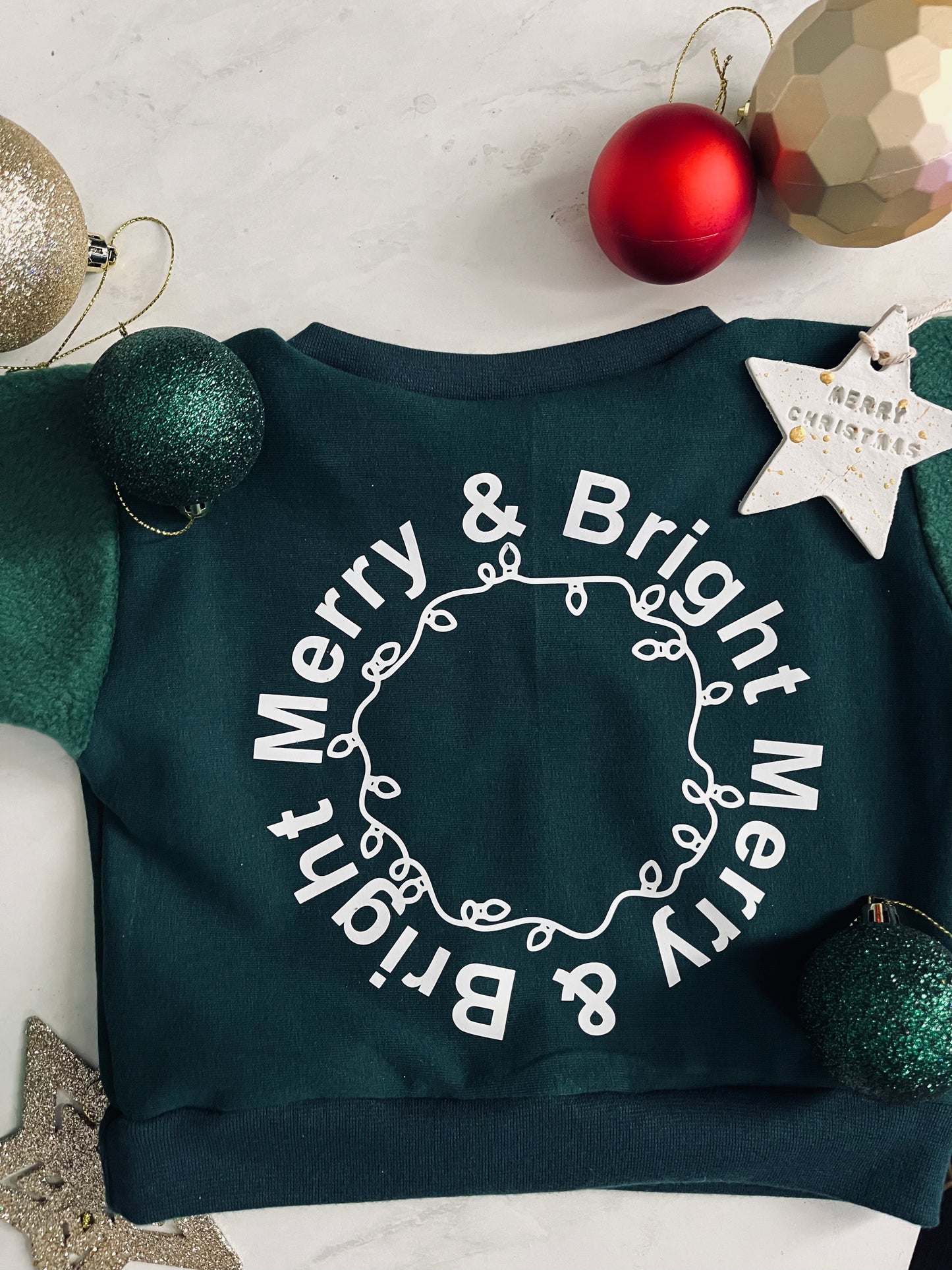 Christmas Fleece Sleeve Jumper