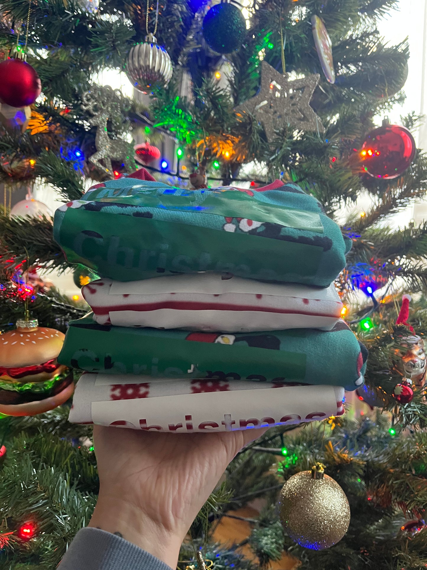 Dino Christmas Hat Print Sweatshirt